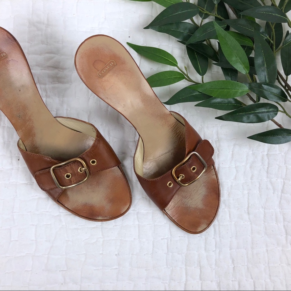 Vintage Leather Coach Mule